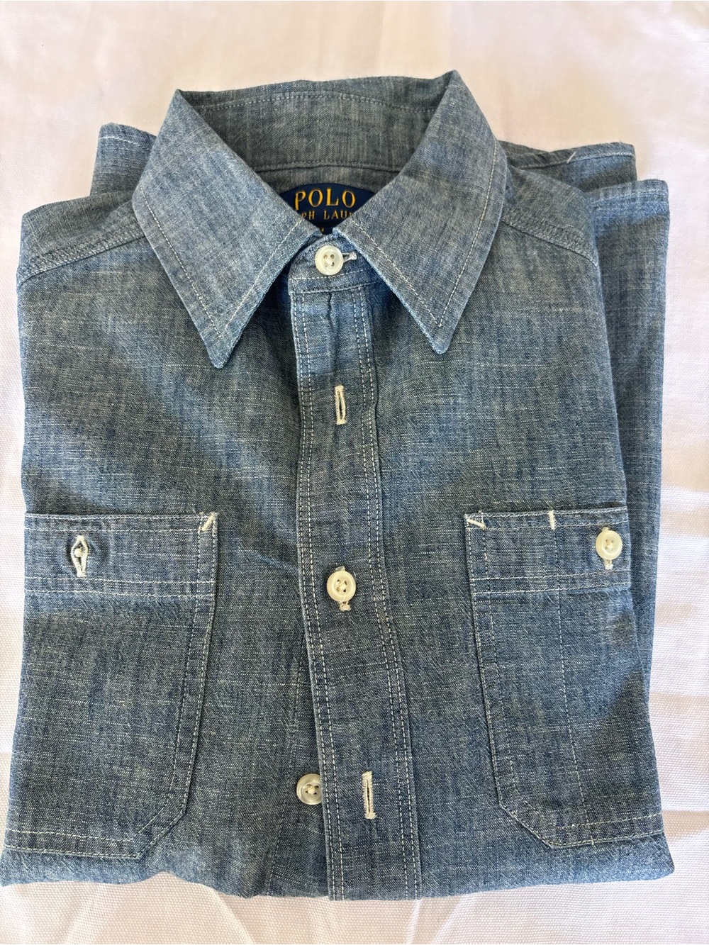 Polo by Ralph Lauren Light Blue Chambray Men's Button-Down Shirt